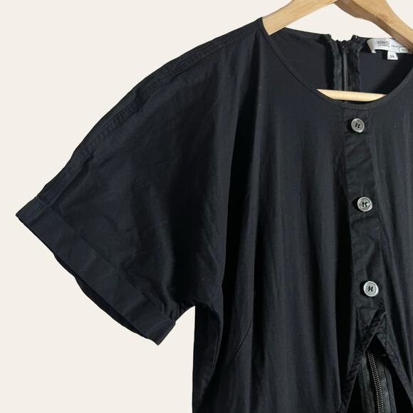 Bibhu Mohapatra Collective Black Cutout Fringe Asymmetric Midi Dress Size 14 - Picture 11 of 16